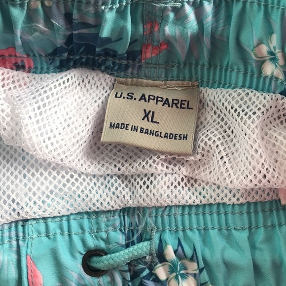NWT US Apparel turquoise flamingo mens swimming shorts/trunks size XL - Picture 8 of 9